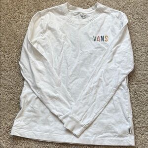 Vans White Long Sleeve Tee Casual Style